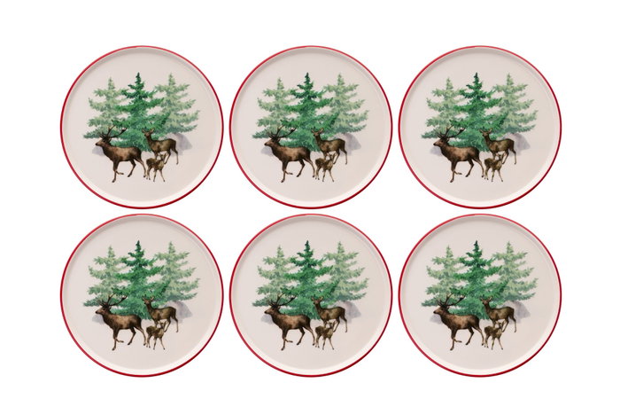 Hermia Juego de Platos de Postre Navideños de Porcelana (6 piezas) Ylbtat3 de Multicolor Hermia Juego de Platos de Postre Navideños de Porcelana (6 piezas) Ylbtat3 de Multicolor